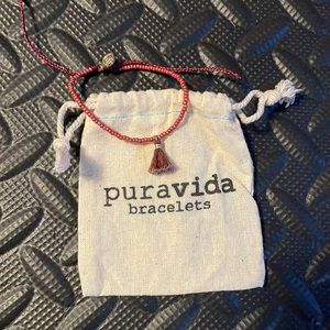 Pura vida rust red tassel charm